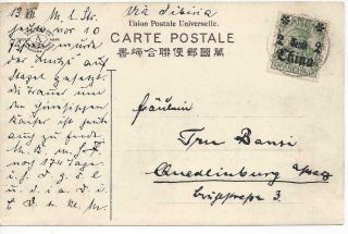 1908 Germany Offices In China Postcard Cover To Anedlinburg Shanghai W/2c Stamp