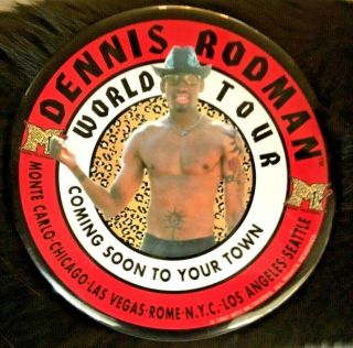 Dennis Rodman World Tour Large Pin Vintage 90s 1997 Promo In