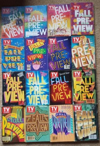 16 Consecutive Fall Preview Tv Guides 1983 - 1998