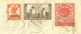 Pakistan Cughtai 1 Rs,  3a,  India Kgvi Overprint On Registered Cover Usa