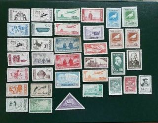 35 Pieces Of P R China 1950s Stamps Without Duplicates