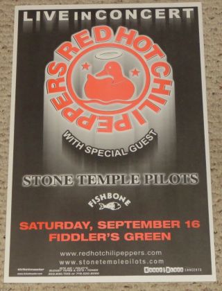 2000 Red Hot Chili Peppers & Stone Temple Pilots Concert Poster Denver Colorado