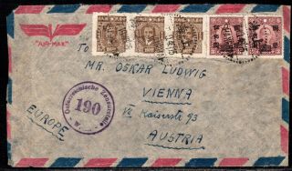 China 1946 Airmail Cover Shanghai To Austria Censored