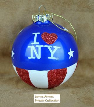 James Arness Marshal Dillon Gunsmoke " I Love Ny " Vintage Christmas Ornament