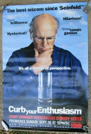 Curb Your Enthusiasm Hbo Premiere Poster Larry David Seinfeld 40 X 27 Vg 2002