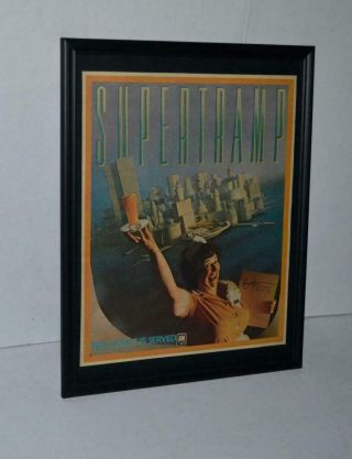 Supertramp 1979 Breakfast In America Framed Promotional Poster / Ad