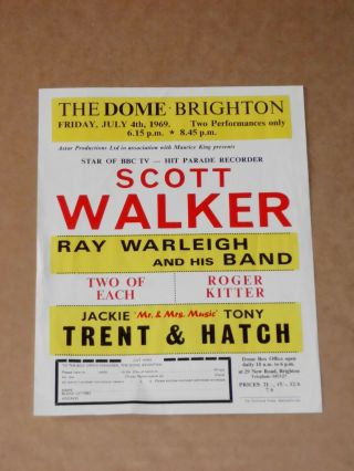 Scott Walker/jackie Trent & Tony Hatch 1969 The Dome,  Brighton Handbill