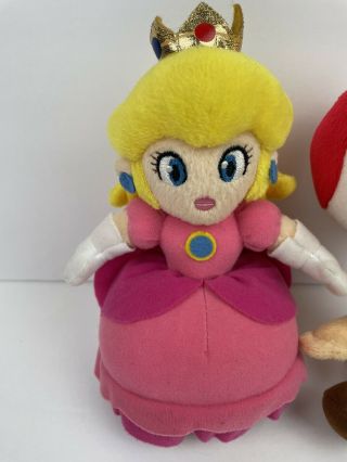 RARE 2003 Hudson Soft Mario Party Princess Peach,  Toad Plush Nintendo Toy Doll 2