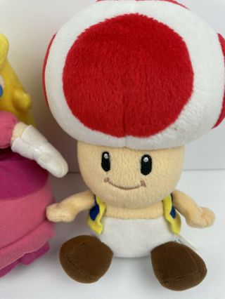 RARE 2003 Hudson Soft Mario Party Princess Peach,  Toad Plush Nintendo Toy Doll 3