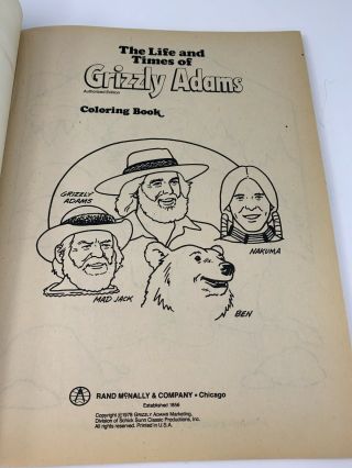 Grizzly Adams Coloring Book The Life and Times 1978 Ben Nakuma Mad Jack 3