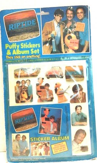 Riptide Puffy Sticker And Album Set Vintage 1984 Gody Cannell Boz Robot
