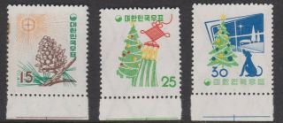 1957 South Korea Christmas And Year 3 Values Sg 304/306