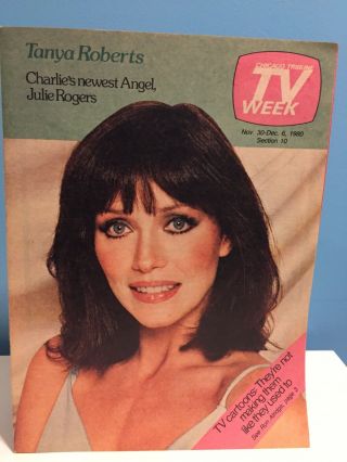 1980 Tv Week Guide Chicago Tribune Charlie’s Angels Tanya Roberts Cover
