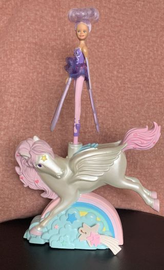 Sky Dancers Purple Fairy Pegasus Flying Doll Toy With Rainbow Horse Unicorn Base