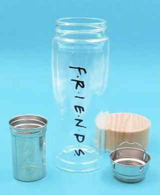 “Friends” TV Show Glass Water Bottle with Tea Infuser - CultureFly Box - 2
