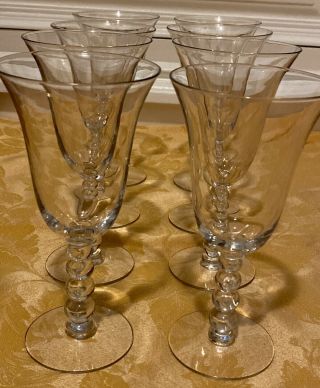 Set Of 8 Vintage Water / Wine Goblets Candlewick Clear