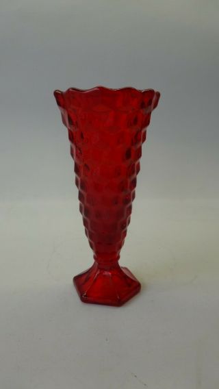 American Ruby Red By Fostoria Flared Bud Vase 6 "