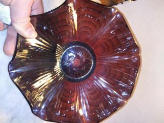 Imperial Star Of David Purple Carnival Glass Bowl Amethyst Gmc69