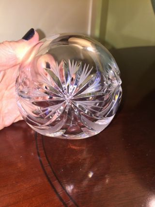 Bohemian Clear Crystal 24 Pbo Hand Cut Ashtray Globe Sphere Czech Rep Vintage