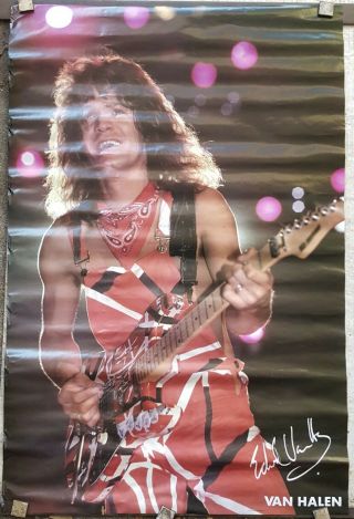 Eddie Van Halen Poster 1983 Approx 23 X 34 1/2 Rare