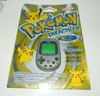 Pokemon Pikachu Silver Gs 2 Virtual Pet Tamagotchi W/ Insert