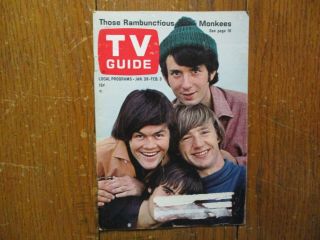 Jan.  28,  1967 Tv Guide Magaz (the Monkees/mike Nesmith/peter Tork/barbara Parkins