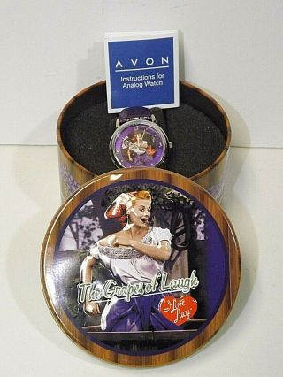 I Love Lucy The Grapes of Laugh Collectible Analog Watch Tin Avon Purple Band 3