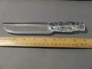 Vintage Glass Knife Clear Sunflower Handle Dur - X