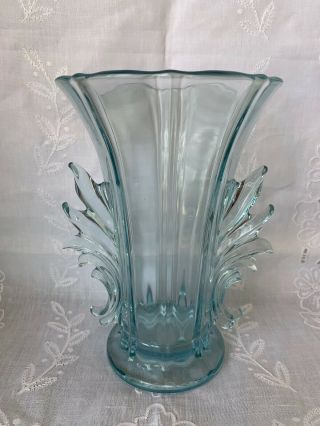 Vintage Fostoria Baroque Azure Blue Vase