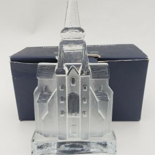 Nybro Glass Crystal Sweden Church Candle Holder Votive Tea Light Swedish Xmas