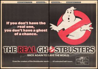 The Real Ghostbusters_orig.  1985 Trade Ad_tv Series Promo_poster_frank Welker