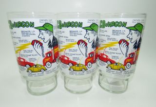 3 Vintage Cb Er Jargon Trucker Drinking Glasses Tractor Trailer,  18 - Wheeler