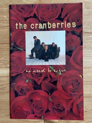 The Cranberries - No Need To Argue - Rare Official 1995 Uk World Tour Programme