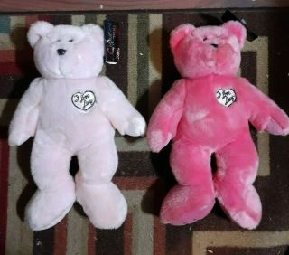I Love Lucy Collectible Limited Edition Pink & Red Teddy Bears 12 Inches
