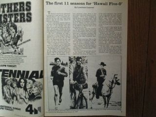 Jan.  21,  1979 Washington Post Tv Maga (jack Lord/hawaii Five - O/luciano Pavarotti)