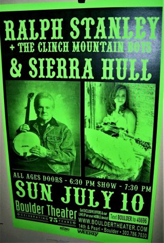 Ralph Stanley & The Clinch Mountain Boys Show Poster Boulder Co Sierra