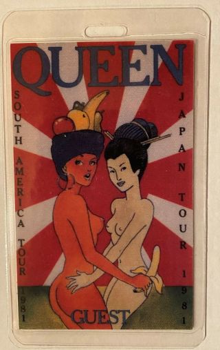 Queen 1981 Japan & S.  America Tour Backstage Pass Freddie Mercury Very Rare Look