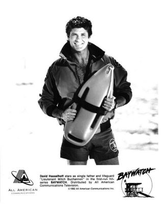 Baywatch David Hasselhoff As Lifeguard Classic Portrait 1992 Photo