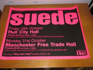 Suede - Dog Man Star Tour - 1994 Uk Promo Poster (britpop Oasis Blur)