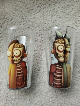 Loot Crate Lootcrate Rick Morty Anatomy Glass Set 16 Oz Beer Tumbler Drinking