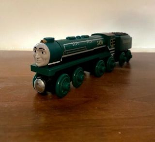 Rare Thomas And Friends Wooden Railway Sam With Tender