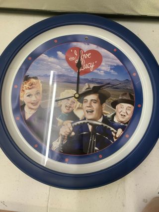 Rare “i Love Lucy” Talking Wall Clock 13  In Diameter - Takes 3 Aa Batteries