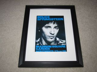 Framed Bruce Springsteen Concert Mini Poster,  1980 River Tour 14 " X16.  5 " Rare