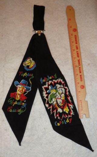 1950s Hopalong Cassidy And Topper Neckerchief Scarf