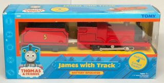 Thomas & Friends Trackmaster Motorized Train And Tender James 5 Tomy 2002