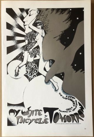 Hapshash Tomorrow My White Bicycle & Ufo - Two Sided 1967 Vintage Poster 15 " P33