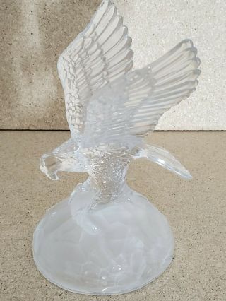 Vintage Glass Crystal Eagle Figurine 7.  75  T