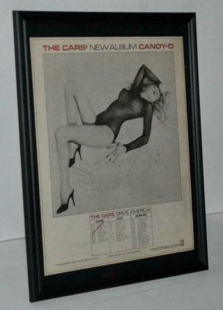 The Cars 1979 Candy - O Concert Tour And Lp Framed Poster / Ad Ric Ocasek