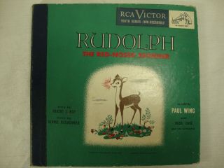 Vintage Rca Victor Rudolph The Red - Nosed Reindeer 78rpm 2 Record Album Paul Wing