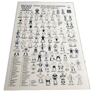 Vintage Hasbro Wwe Wwf Superstars Action Figure Checklist Poster